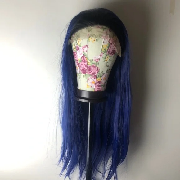 K Jenner blue ombre straight lace front wig *NEW*